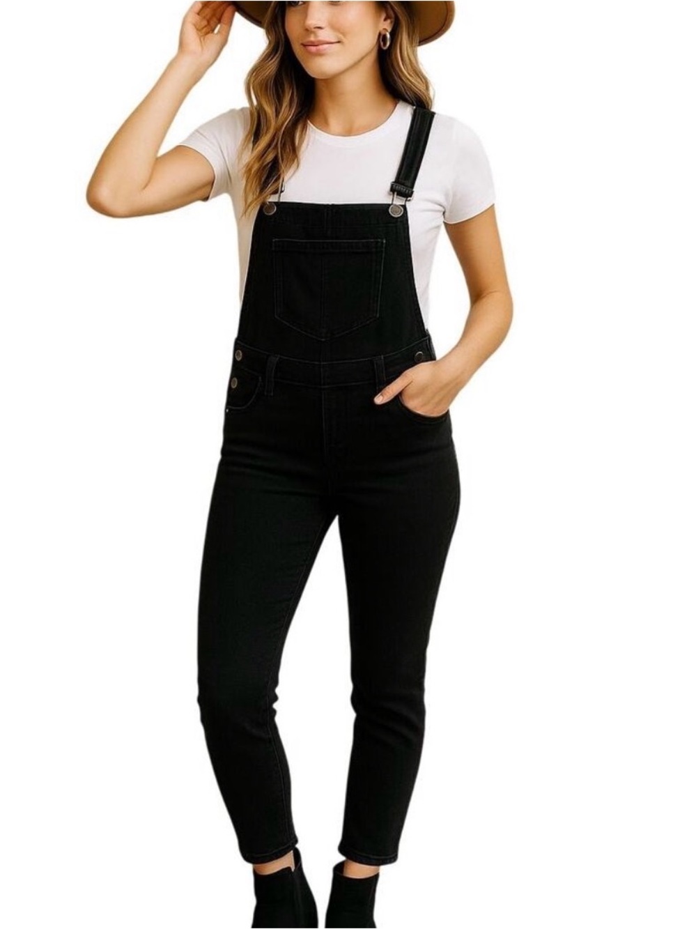 Black Women's Denim Overalls Jeans